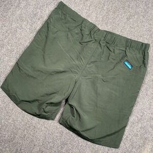 KAVU Big Eddy Shorts Mens XL Green Lightweight Belted Hiking Nylon